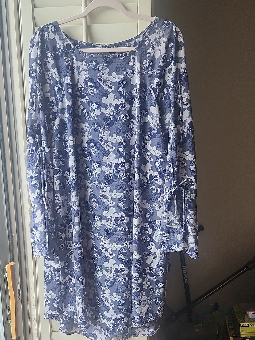 Indigo Navy and White Floral Top